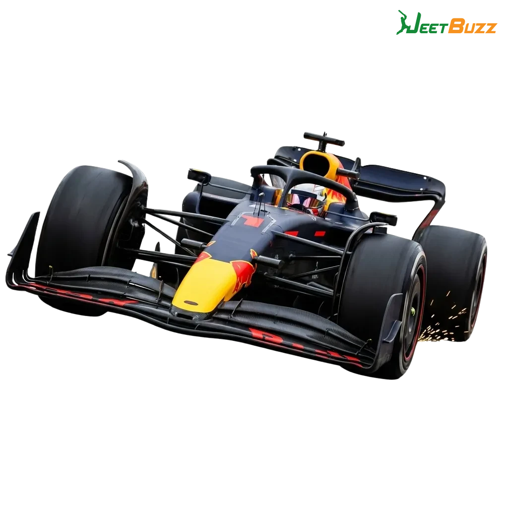 Jeetbuzz F1 betting interface showing race odds, live markets, stats, and a welcome bonus banner for Bangladeshi users