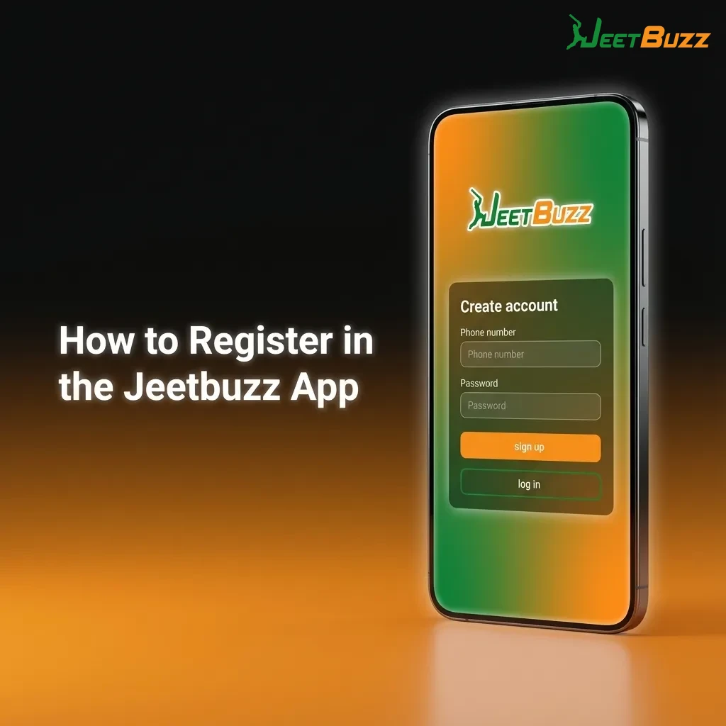 Smartphone screen showing Jeetbuzz app registration steps with Bangladeshi user details and payment setup highlighted