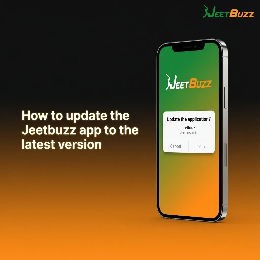 Illustration of a user updating the Jeetbuzz betting app on Android and iOS devices to the latest version.