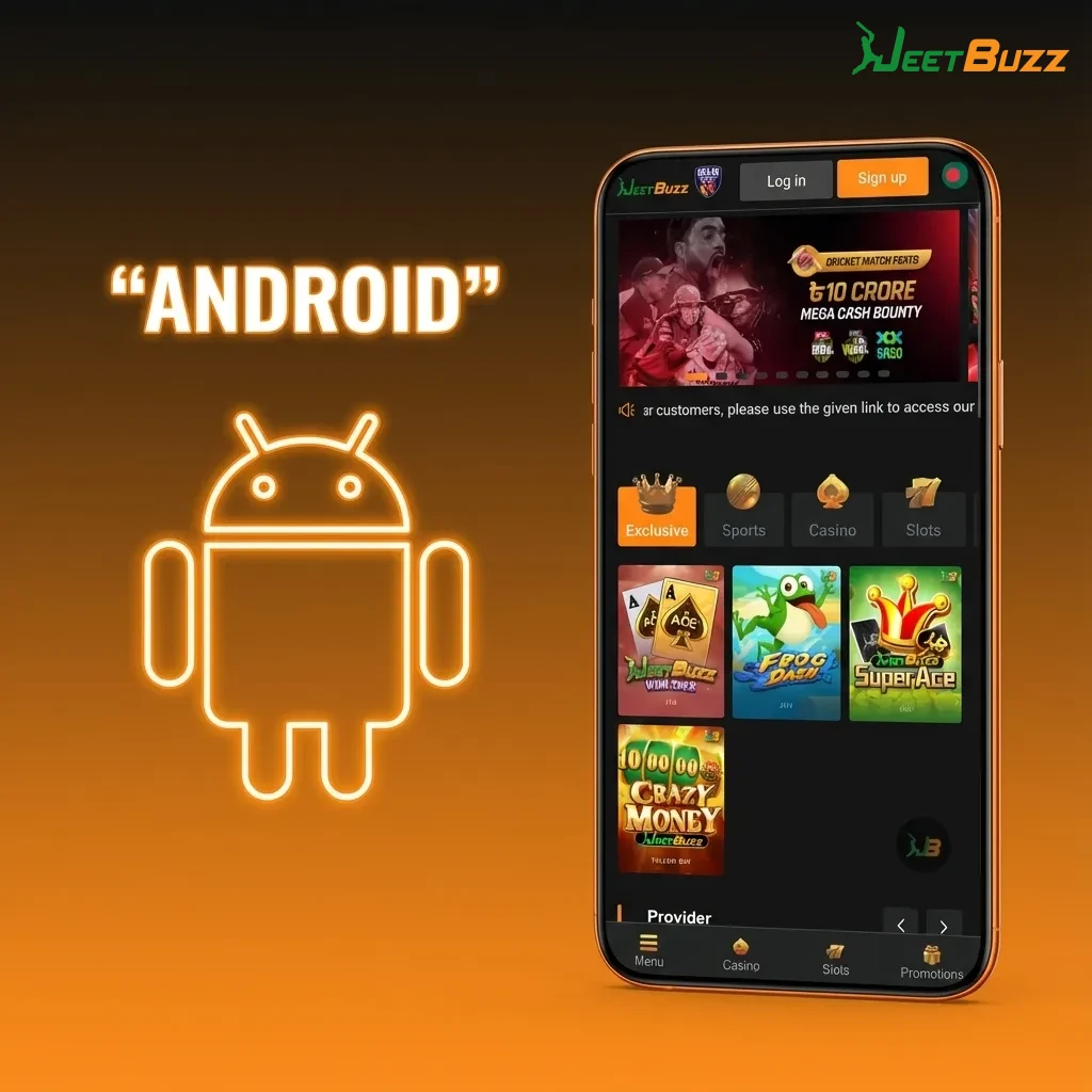 Smartphone screen showing Jeetbuzz Android app download and installation steps for betting users in Pakistan