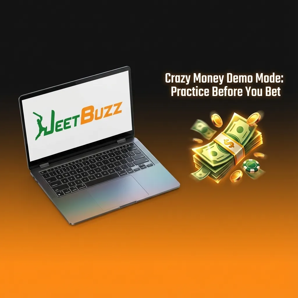 Screenshot of Crazy Money slot demo mode showing virtual balance, bets, and multipliers used for risk‑free practice