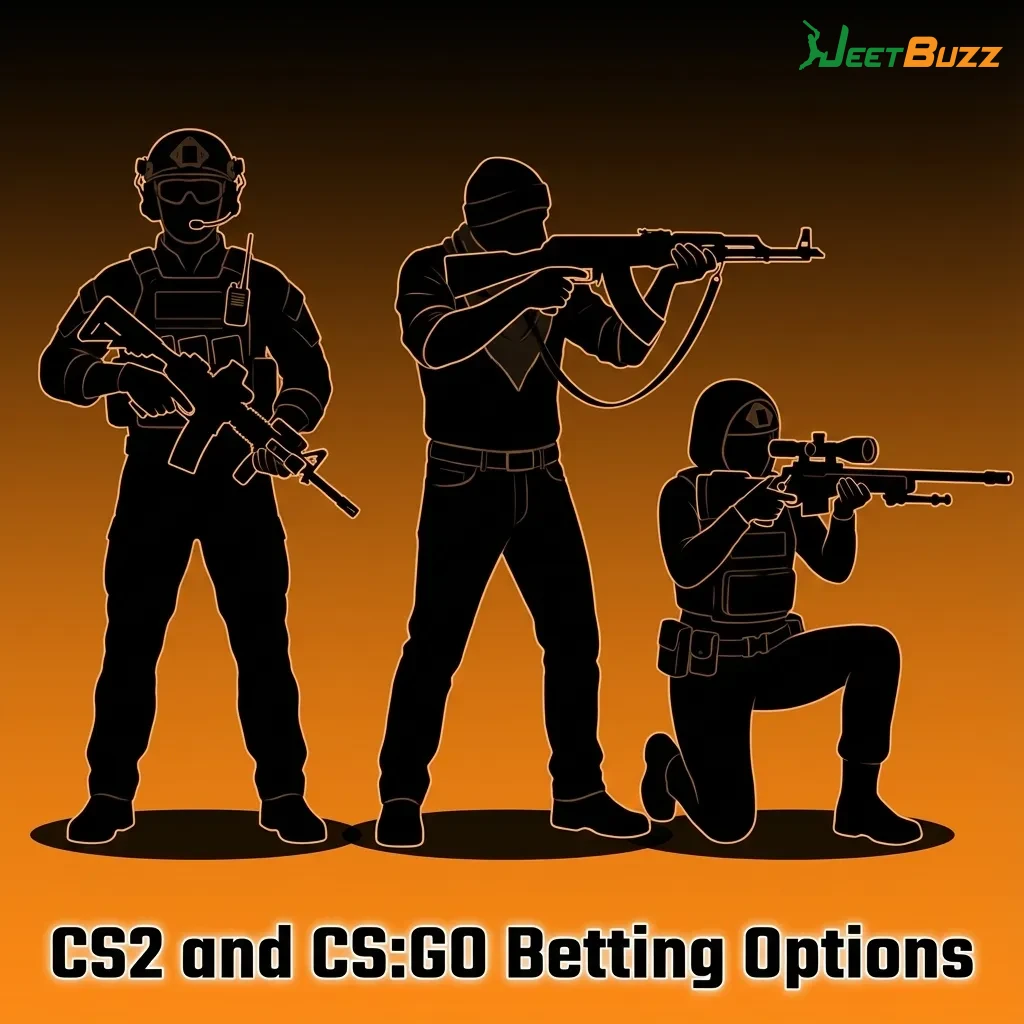 CS2 and CS:GO betting screen showing match odds, maps, and live markets for major esports tournaments.