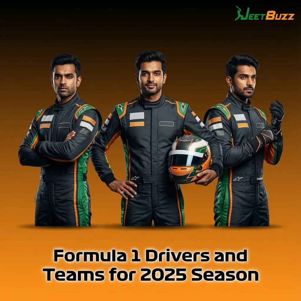 Table of 2025 Formula 1 teams, driver lineups, and sample Jeetbuzz outright championship odds.