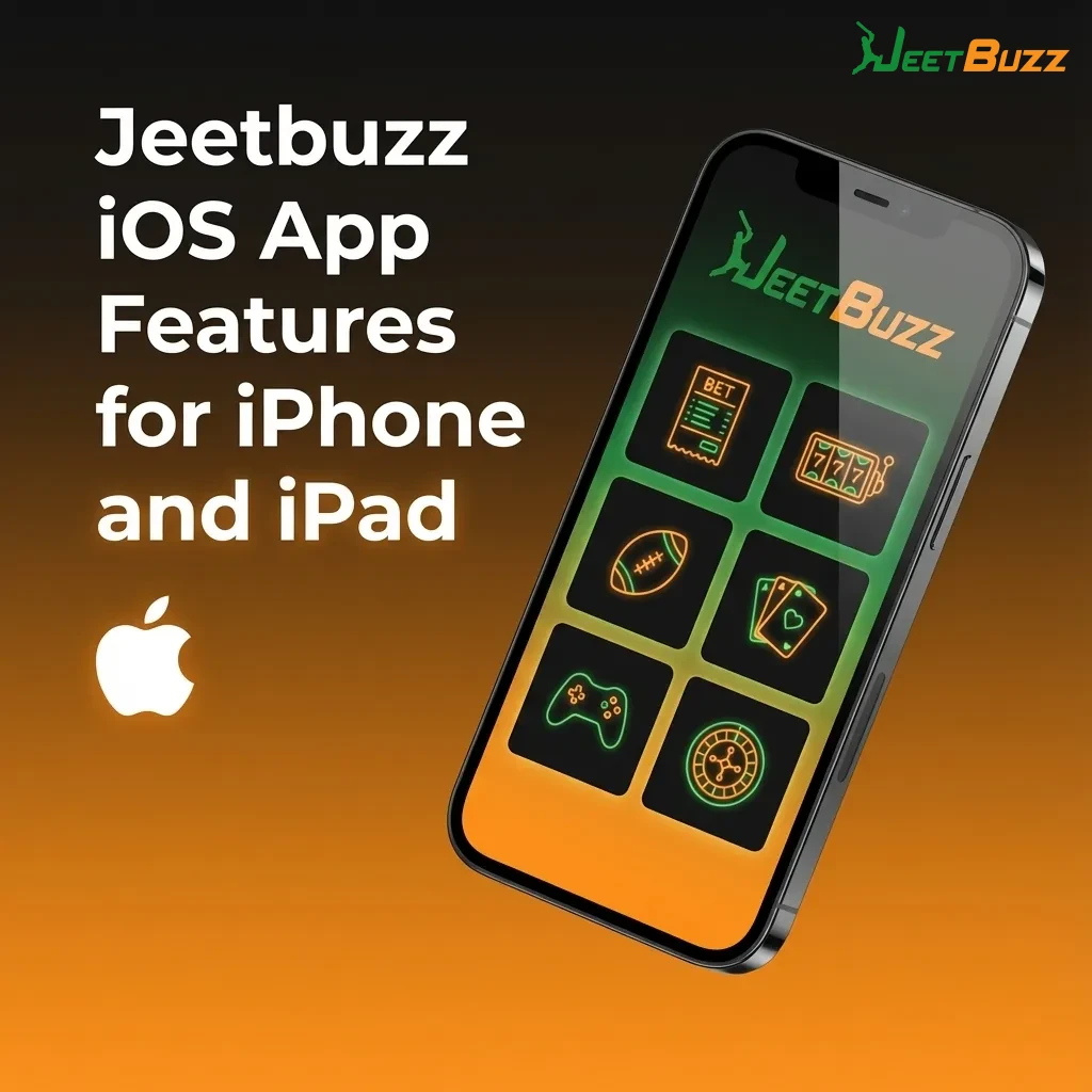 Jeetbuzz iOS app screens on iPhone and iPad highlighting sports betting, live casino, slots, and payment features