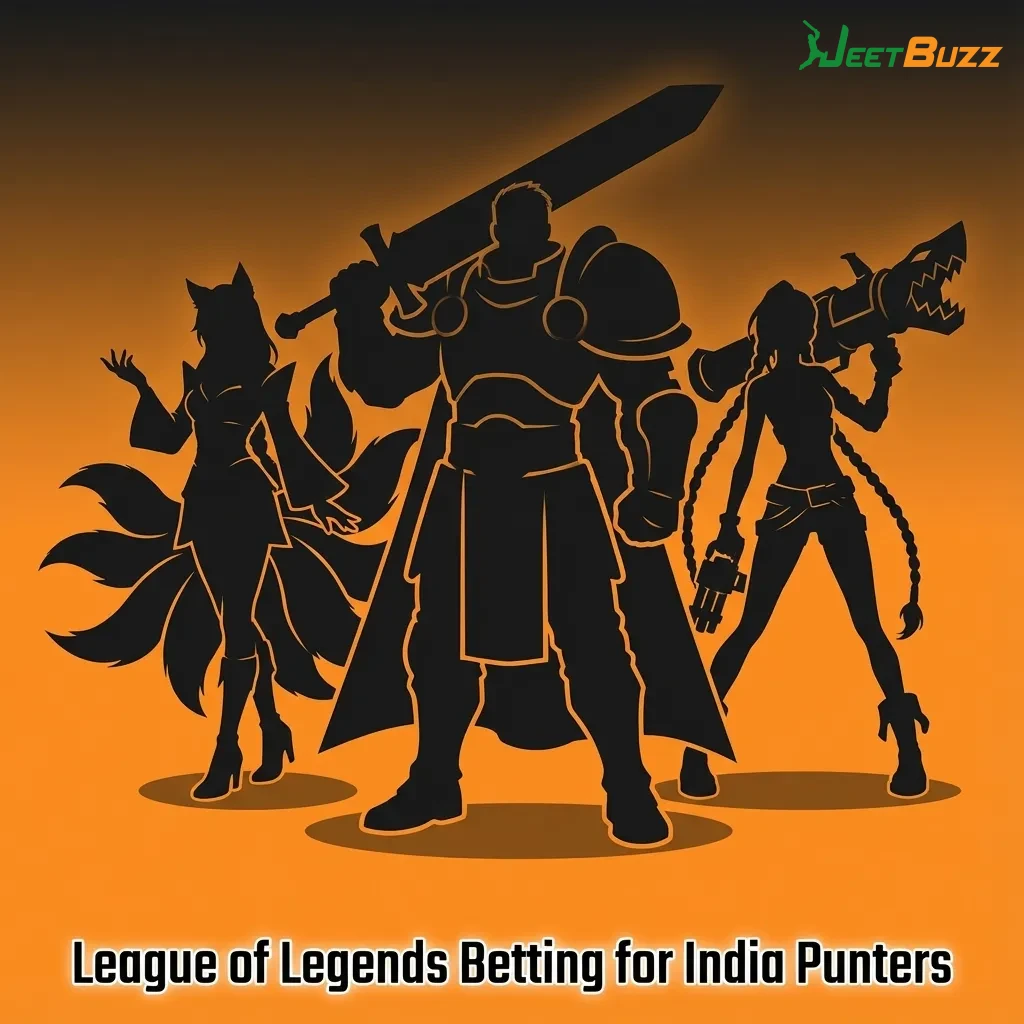 League of Legends betting interface for Indian punters showing teams, odds, and major tournament logos on Jeetbuzz