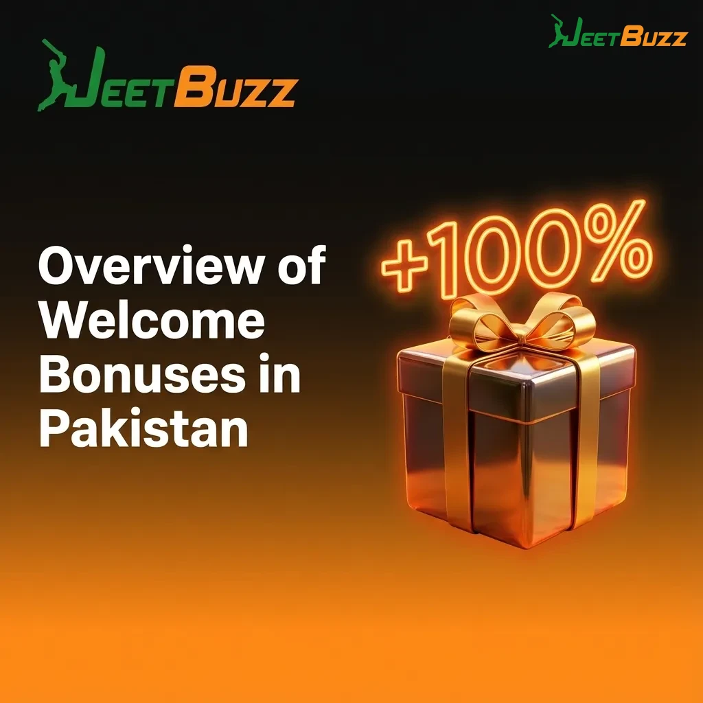 Table summarizing Jeetbuzz Pakistan welcome bonuses, wagering rules, and minimum deposits for spins, cashback, and sports refund