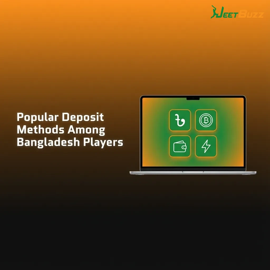 Infographic showing popular deposit methods for Bangladesh players: bKash, Nagad, Rocket, local bank transfer, and cards