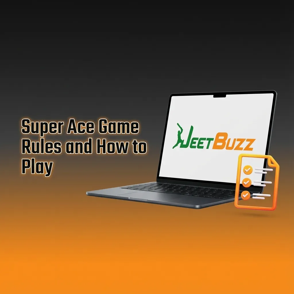 Illustration of Super Ace slot rules showing 5 reels, cascading card symbols, winning clusters, and payout multipliers