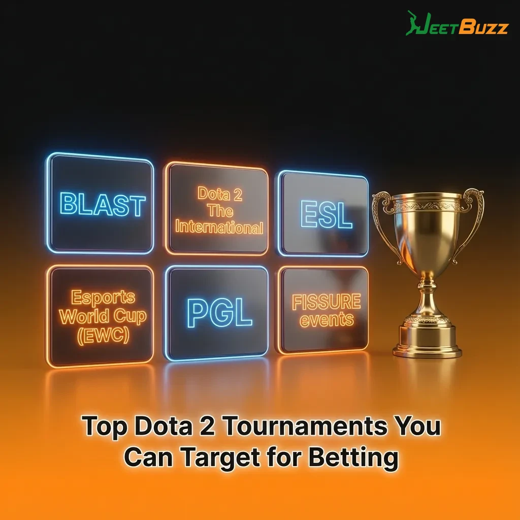 Dota 2 tournament stage with team logos and Jeetbuzz betting odds highlighted for Pakistani esports fans