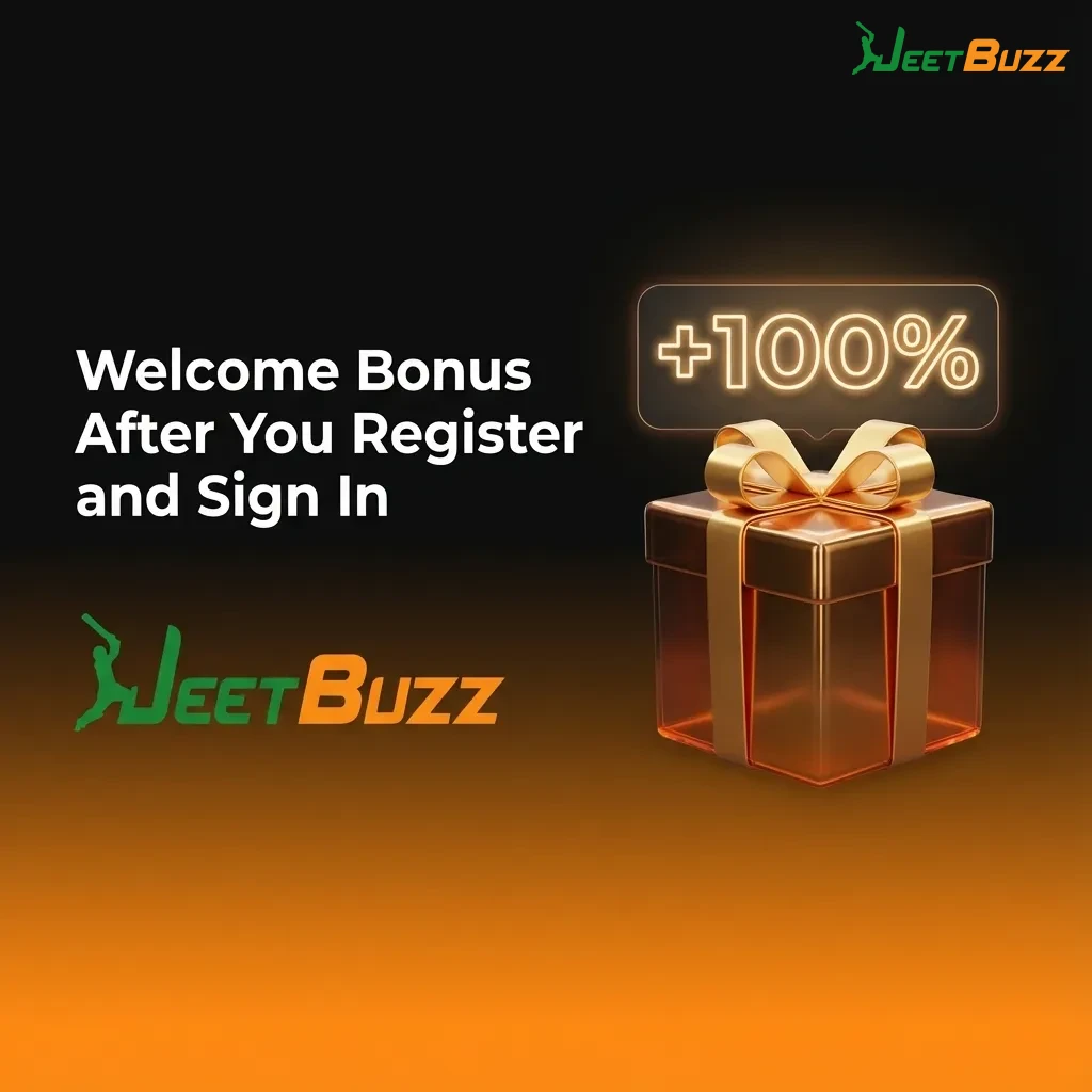 Jeetbuzz welcome bonus banner showing 7 free spins, 25% live casino cashback, and 50% sports bet refund for new users