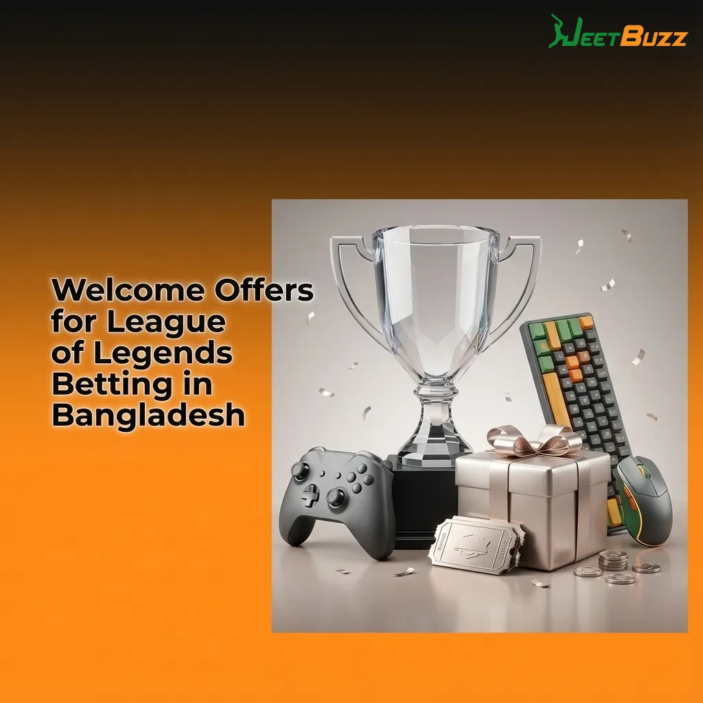 Bangladesh Jeetbuzz welcome offer steps with LoL betting, 7 Lucky Spins, 25% cashback, and 50% sports refund highlights