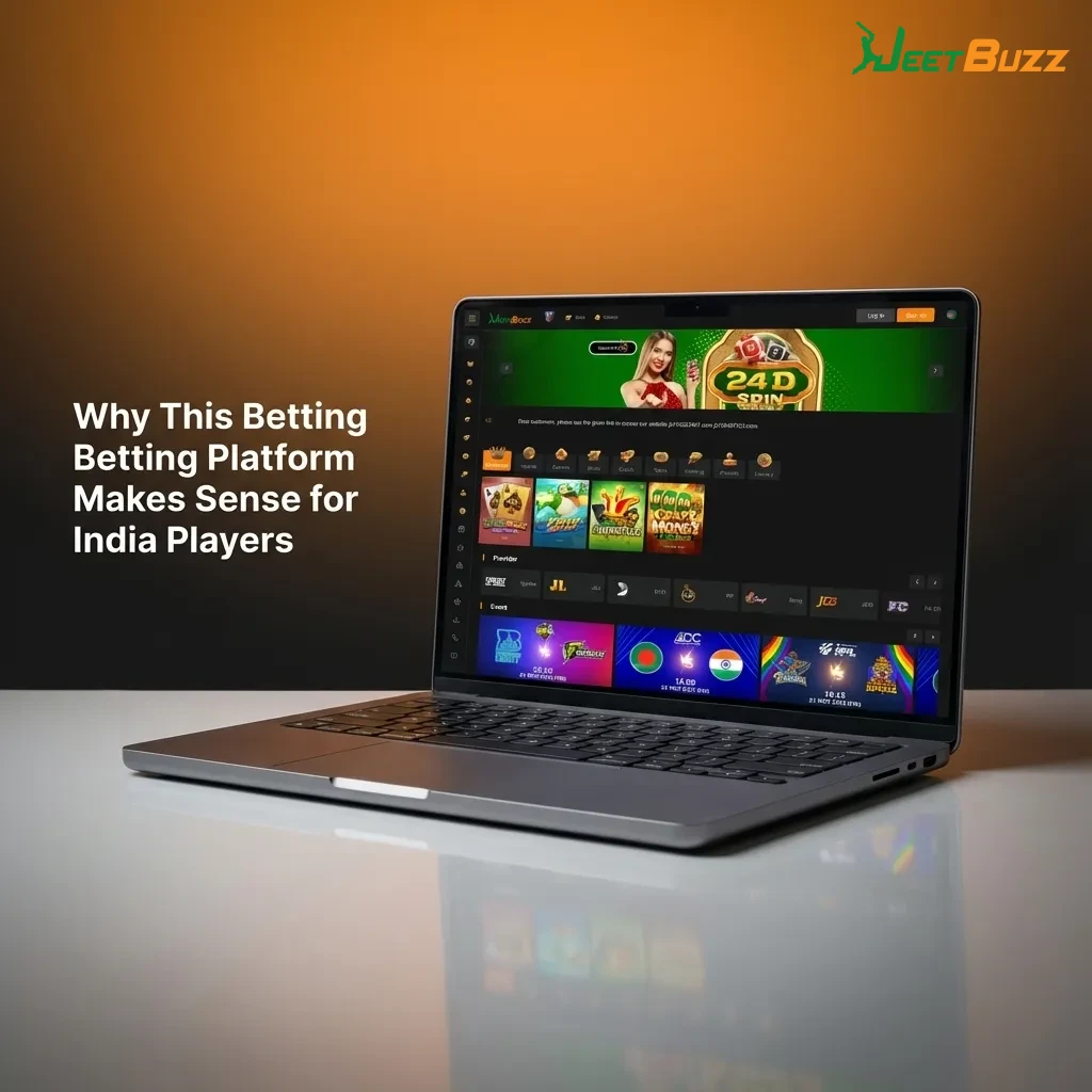 Indian bettor using secure online betting platform on mobile and desktop, with cricket odds, casino games and bonus offers visible