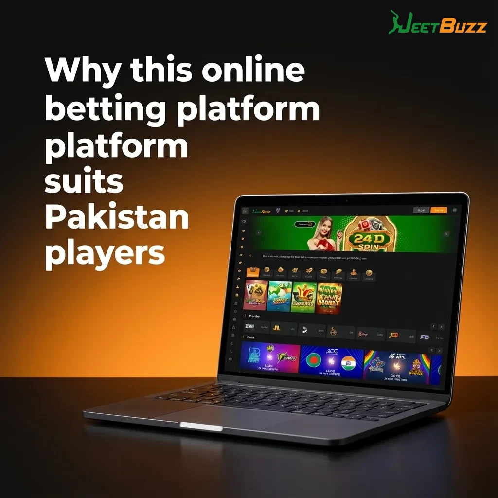 Graphic promoting a secure, localized online betting platform for Pakistan players with sports, casino games, and mobile apps