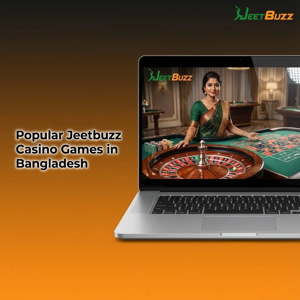 Collage of Jeetbuzz casino games in Bangladesh, featuring slots, live roulette, crash, and classic Indian card tables