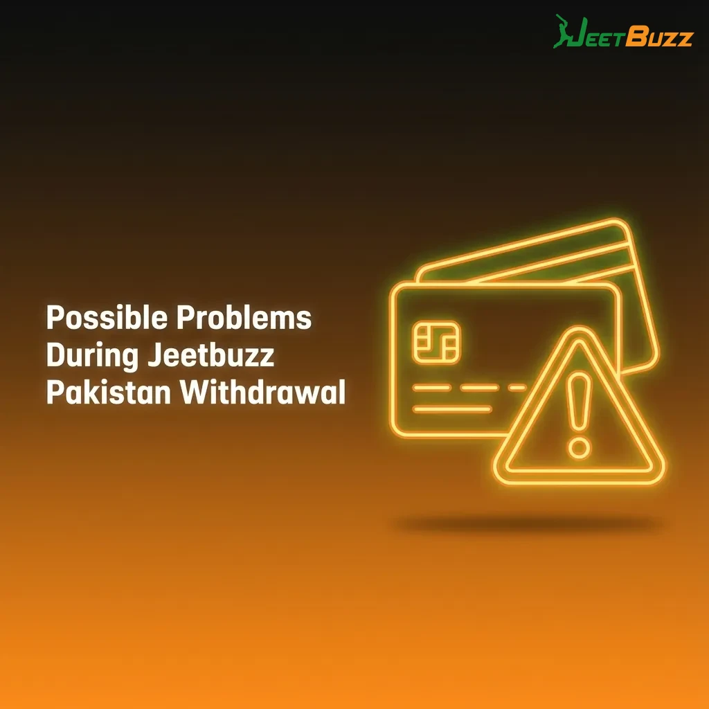 Illustrated checklist of common Jeetbuzz Pakistan withdrawal issues with brief fixes beside each problem icon