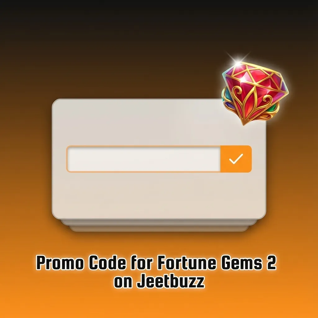 Promo code FG2WELCOME for Fortune Gems 2 on Jeetbuzz, shown on a promo banner with instructions to enter it during signup or deposit