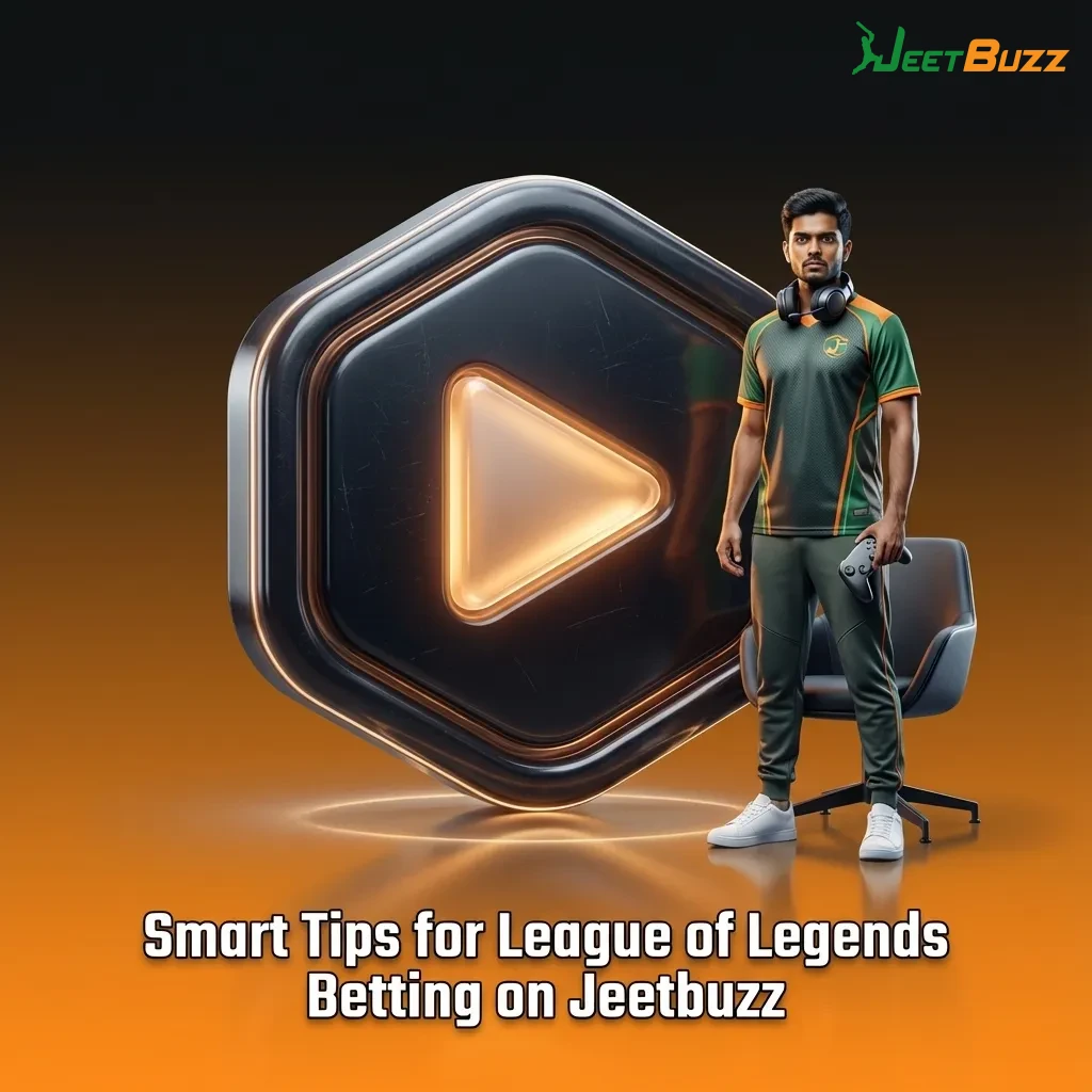 Gamer studies LoL stats and charts on a laptop while placing structured esports bets on Jeetbuzz