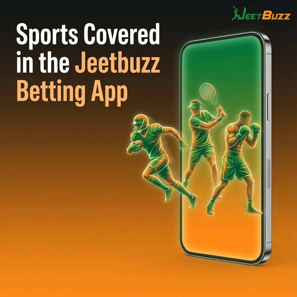 Jeetbuzz betting app screen showing cricket, football, tennis, kabaddi, basketball, esports and more sports icons