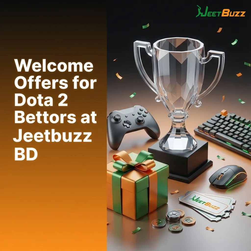 Banner for Jeetbuzz BD Dota 2 welcome offers: free spins, casino cashback, and up to 50% sports refund for new bettors
