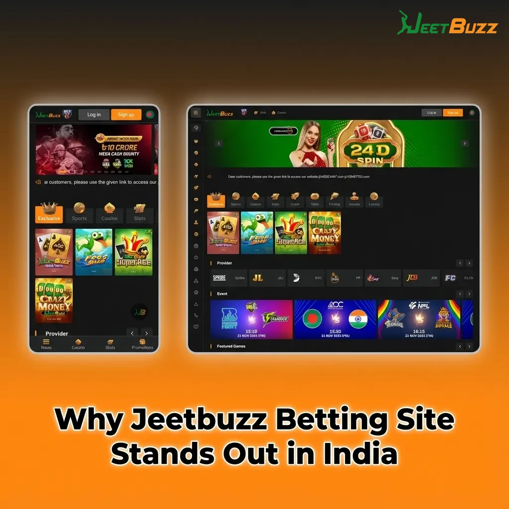 Illustration promoting Jeetbuzz India betting: cricket focus, UPI payments, live odds, simple bet slips, and 24/7 support
